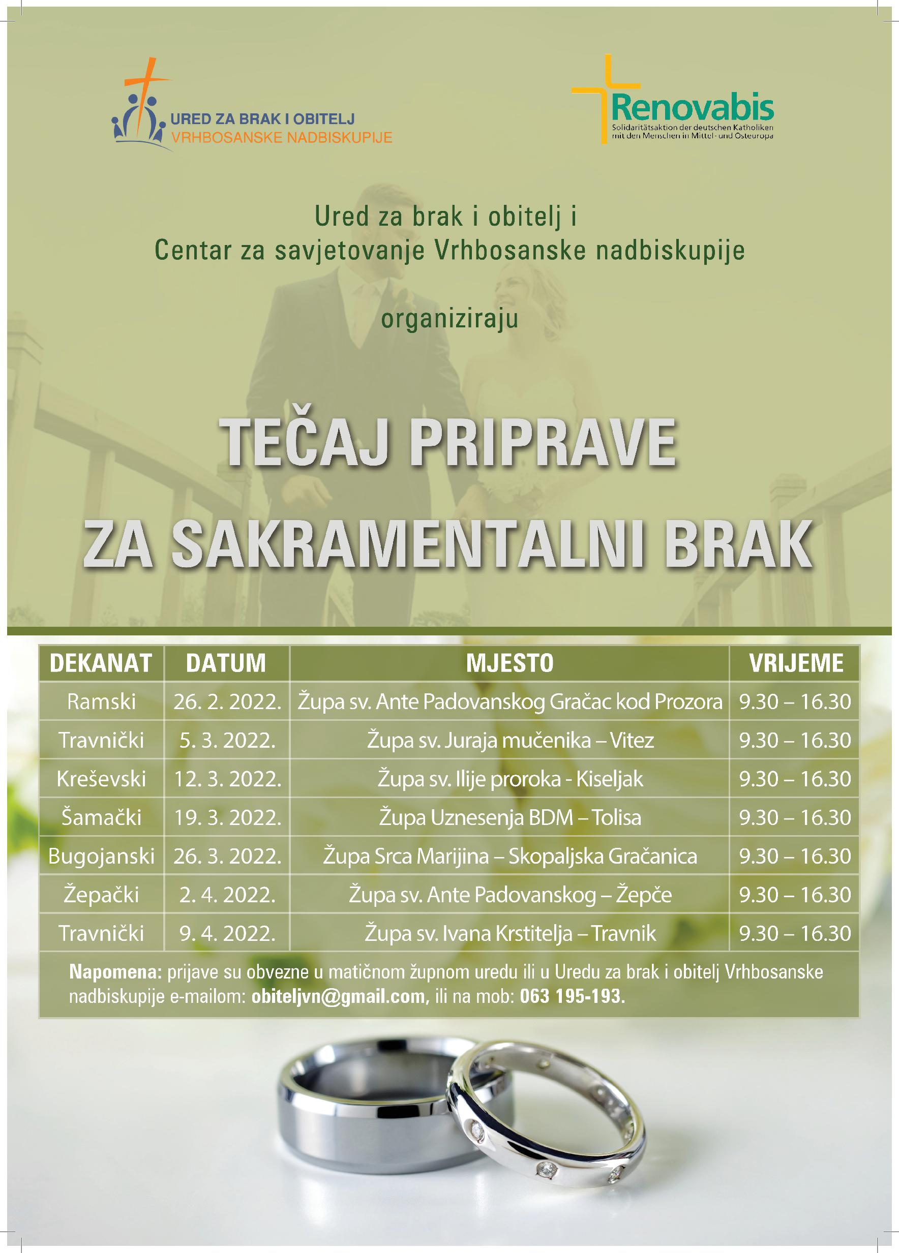 Tecaj priprave za brak 2022
